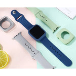 Silicone Replacement Strap Watchband + Watch Protective Case Set, For Apple Watch Series 3 & 2 & 1 38mm, For Apple Watch Series 3 & 2 & 1 42mm