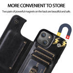 Double Buckle Shockproof PU Protective Case with Card Slots & Holder, For iPhone 13, For  iPhone 13 Mini, For iPhone 13 Pro, For iPhone 13 Pro Max