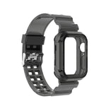 Silicone Integrated Replacement Strap Watchband For Apple Watch Series, 7 41mm / 6 & SE & 5 & 4 40mm / 3 & 2 & 1 38mm, 7 45mm / 6 & SE & 5 & 4 44mm / 3 & 2 & 1 42mm