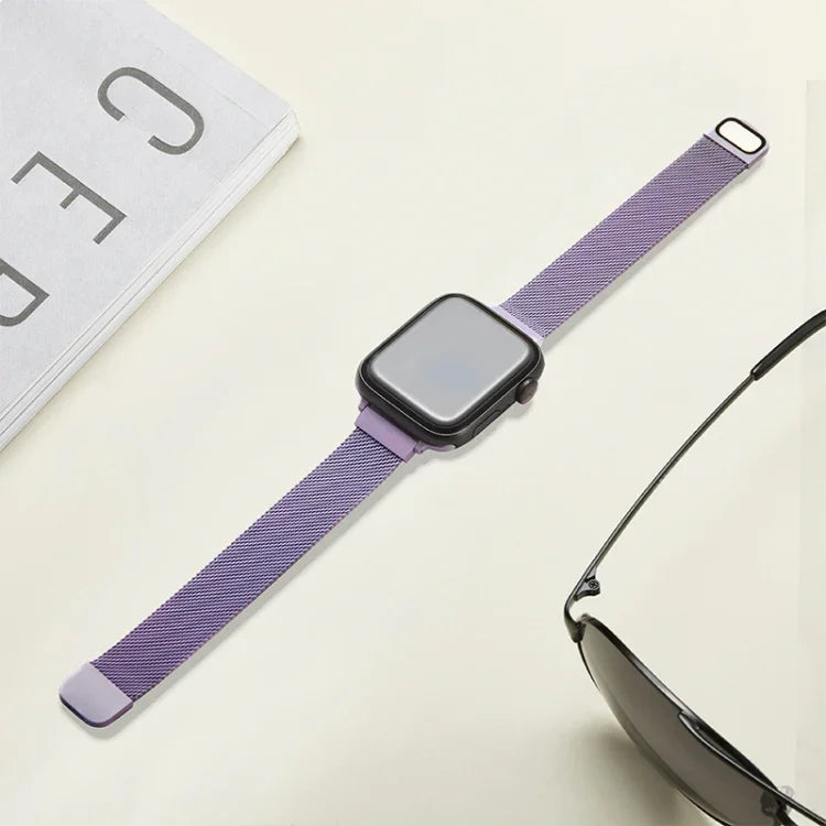 Small Waist Dual Section Milan Replacement Watchband For Apple Watch Series, 7 45mm / 6 & SE & 5 & 4 44mm / 3 & 2 & 1 42mm, 7 41mm / 6 & SE & 5 & 4 40mm / 3 & 2 & 1 38mm