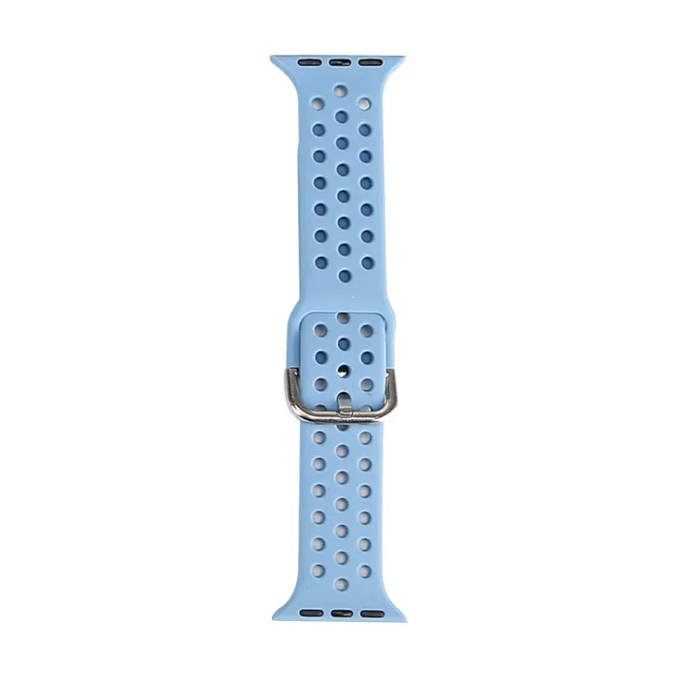 Silicone Replacement Watchband For Apple Watch Series, 7 41mm / 6 & SE & 5 & 4 40mm / 3 & 2 & 1 38mm