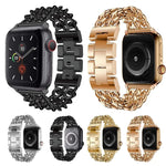 Metal Cowboy Replacement Strap Watchband For Apple Watch Series, 7 41mm / 6 & SE & 5 & 4 40mm / 3 & 2 & 1 38mm, 7 45mm / 6 & SE & 5 & 4 44mm / 3 & 2 & 1 42mm
