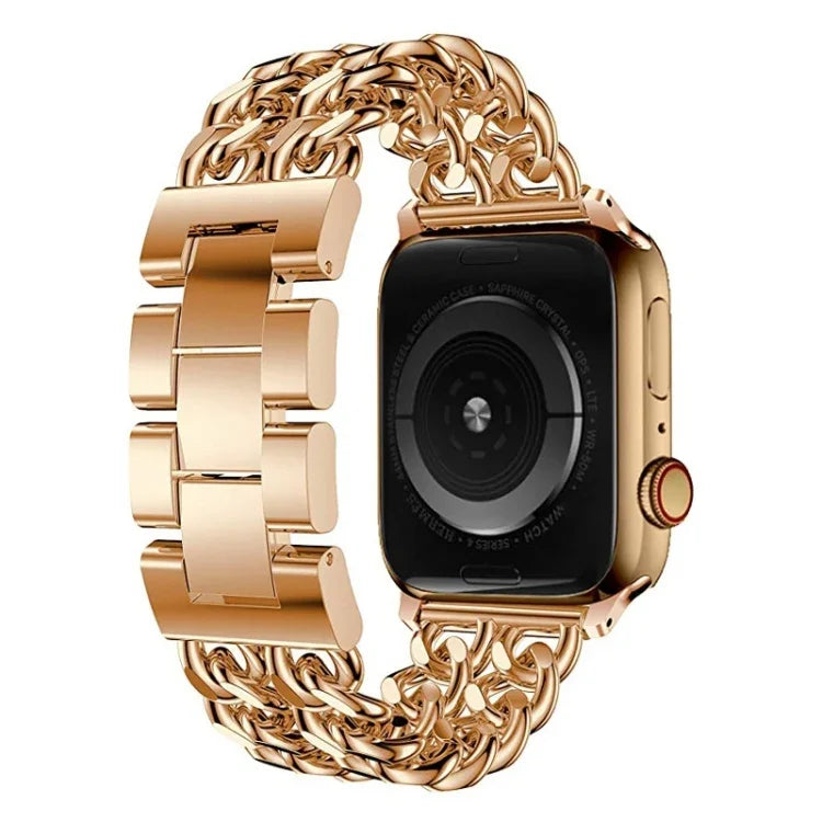 Metal Cowboy Replacement Strap Watchband For Apple Watch Series, 7 41mm / 6 & SE & 5 & 4 40mm / 3 & 2 & 1 38mm, 7 45mm / 6 & SE & 5 & 4 44mm / 3 & 2 & 1 42mm