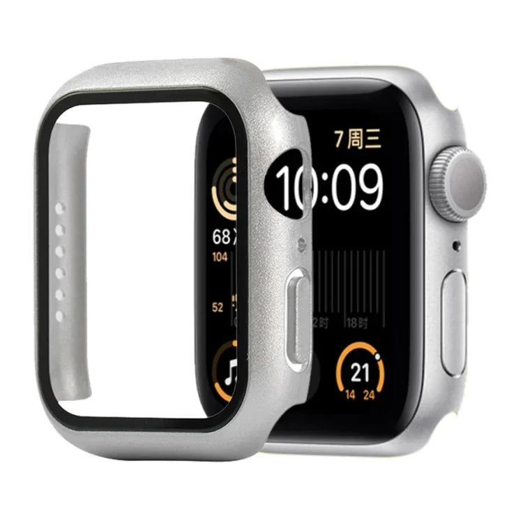 Shockproof PC+Tempered Glass Protective Case with Packed Carton For Apple Watch 44mm(Orange), For Apple Watch Series 6 / 5 / 4 / Watch SE 40mm, For Apple Watch Series 3 & 2 & 1 38mm