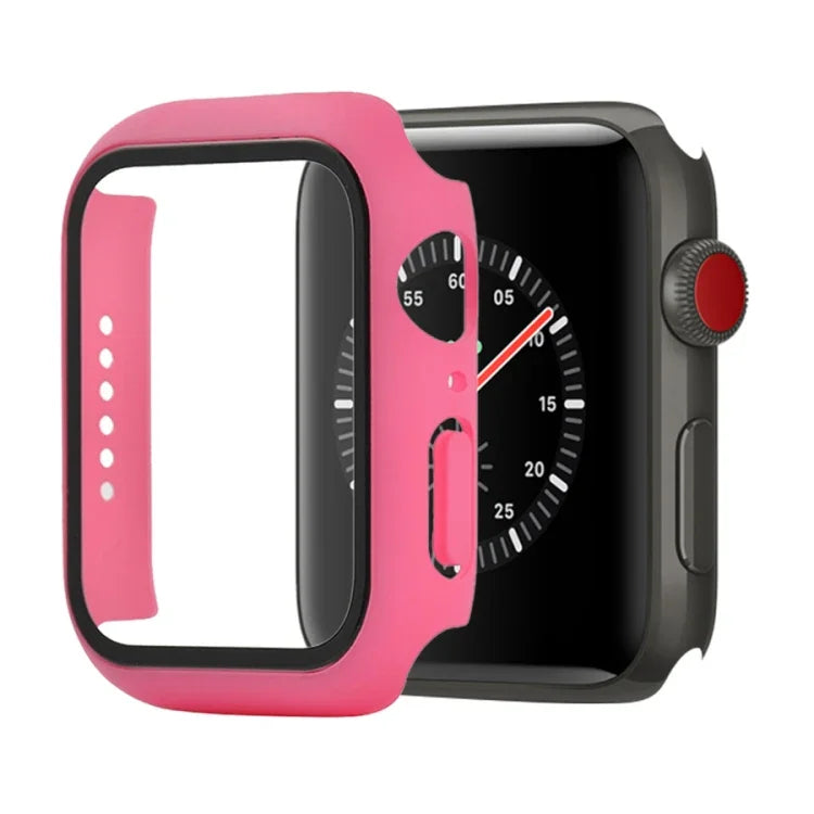 Shockproof PC+Tempered Glass Protective Case with Packed Carton For Apple Watch 44mm(Orange), For Apple Watch Series 6 / 5 / 4 / Watch SE 40mm, For Apple Watch Series 3 & 2 & 1 38mm