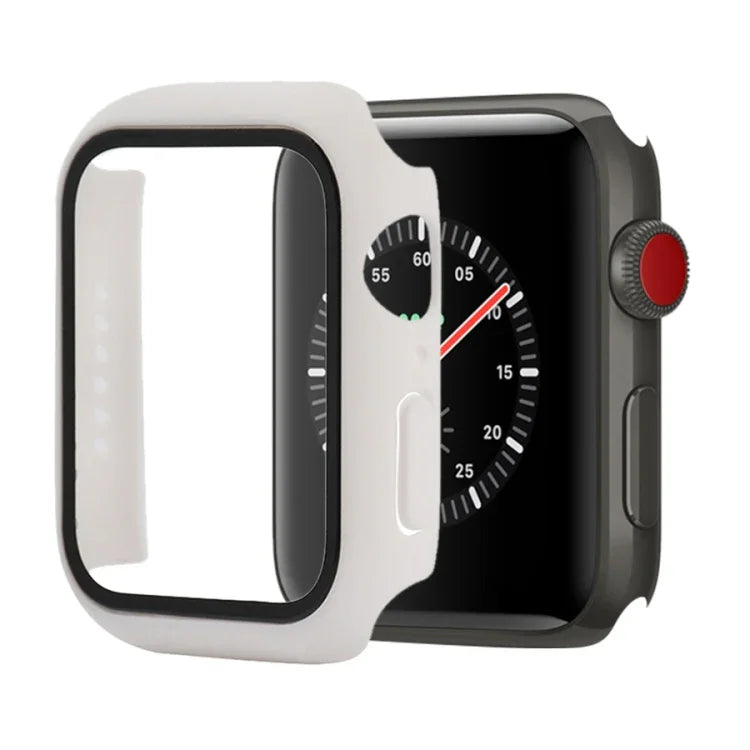 Shockproof PC+Tempered Glass Protective Case with Packed Carton For Apple Watch 44mm(Orange), For Apple Watch Series 6 / 5 / 4 / Watch SE 40mm, For Apple Watch Series 3 & 2 & 1 38mm