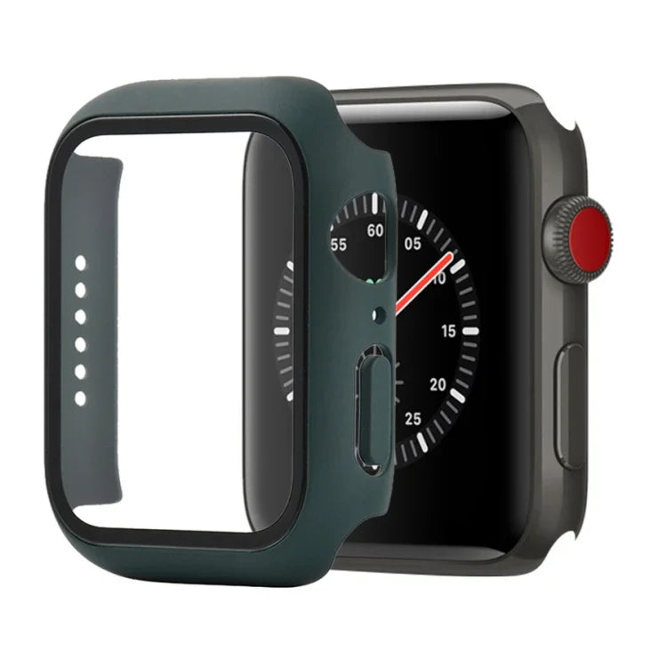 Shockproof PC+Tempered Glass Protective Case with Packed Carton For Apple Watch 44mm(Orange), For Apple Watch Series 6 / 5 / 4 / Watch SE 40mm, For Apple Watch Series 3 & 2 & 1 38mm