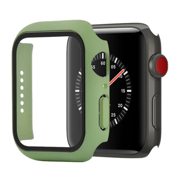 Shockproof PC+Tempered Glass Protective Case with Packed Carton For Apple Watch 44mm(Orange), For Apple Watch Series 6 / 5 / 4 / Watch SE 40mm, For Apple Watch Series 3 & 2 & 1 38mm