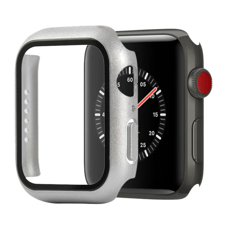 Shockproof PC+Tempered Glass Protective Case with Packed Carton For Apple Watch 44mm(Orange), For Apple Watch Series 6 / 5 / 4 / Watch SE 40mm, For Apple Watch Series 3 & 2 & 1 38mm