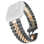 Women Five Beads Stainless Steel Replacement Watchband Width: 20mm  For Apple Watch Series, 7 45mm / 6 & SE & 5 & 4 44mm / 3 & 2 & 1 42mm, 7 41mm / 6 & SE & 5 & 4 40mm / 3 & 2 & 1 38mm