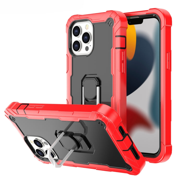 PC + Rubber 3-layers Shockproof Protective Case with Rotating Holder, For iPhone 13 mini, For iPhone 13, For iPhone 13 Pro, For iPhone 13 Pro Max