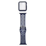 Silicone Replacement Strap Watchband + Protective Case with Screen Protector Set For Apple Watch Series, 3 & 2 & 1 38mm, For Apple Watch Series 6 / 5 / 4 / Watch SE 40mm