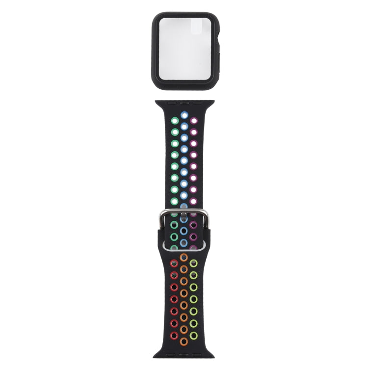 Silicone Replacement Strap Watchband + Protective Case with Screen Protector Set For Apple Watch Series, 3 & 2 & 1 38mm, For Apple Watch Series 6 / 5 / 4 / Watch SE 40mm