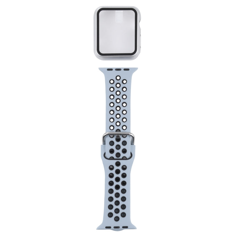 Silicone Replacement Strap Watchband + Protective Case with Screen Protector Set For Apple Watch Series, 3 & 2 & 1 38mm, For Apple Watch Series 6 / 5 / 4 / Watch SE 40mm