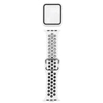 Silicone Replacement Strap Watchband + Protective Case with Screen Protector Set For Apple Watch Series, 3 & 2 & 1 42mm, For Apple Watch Series 6 / 5 / 4 / Watch SE 44mm