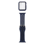 Silicone Replacement Strap Watchband + Protective Case with Screen Protector Set For Apple Watch Series, 3 & 2 & 1 42mm, For Apple Watch Series 6 / 5 / 4 / Watch SE 44mm