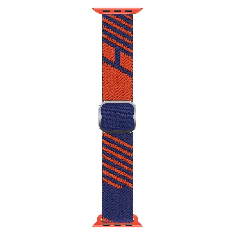 Two-color Nylon Braid Replacement Wrist Strap Watchband For Apple Watch Series, 7 41mm / 6&SE&5&4 40mm / 3&2&1 38mm, 7 45mm / 6&SE&5&4 44mm / 3&2&1 42mm