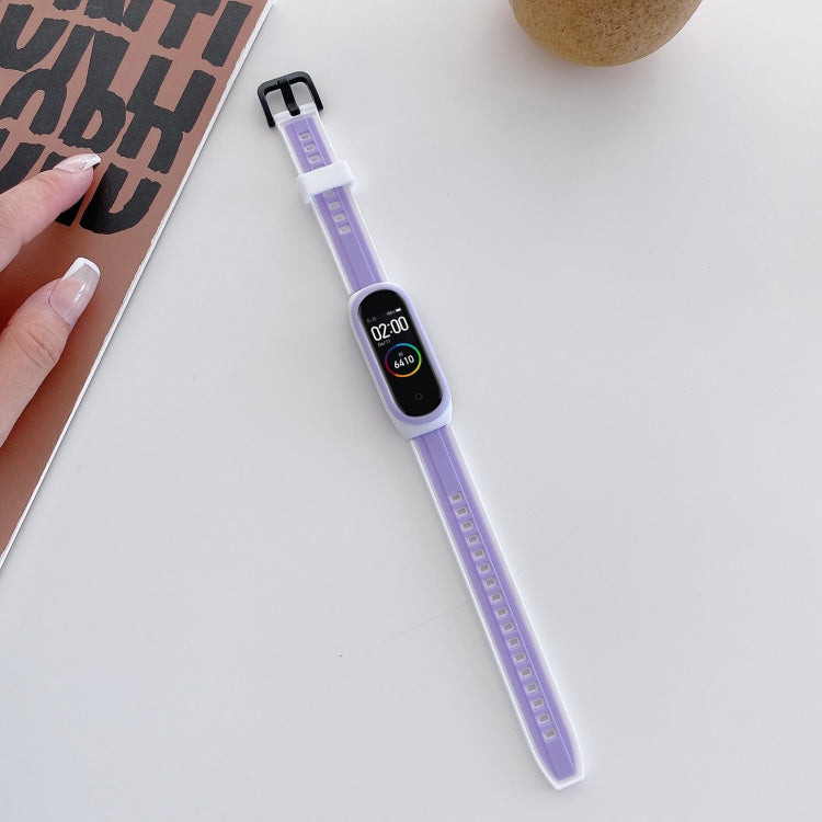 Universal Two-color Silicone Replacement Wristband, For Xiaomi Mi Band 4 / 3, For Xiaomi Mi Band 6 / 5