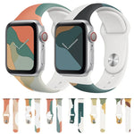 Morandi Series Contrast Color Silicone Replacement Watchband For Apple Watch Series, 7 41mm / 6&SE&5&4 40mm / 3&2&1 38mm, 7 45mm / 6&SE&5&4 44mm / 3&2&1 42mm