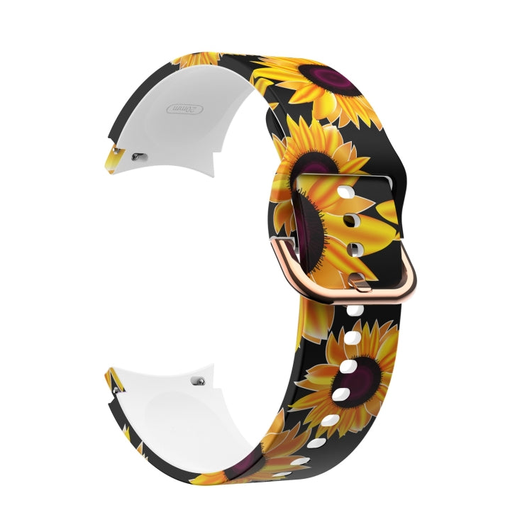 For Samsung Galaxy Watch4 / Watch4 Classic Silicone Printing Replacement Strap Watchband, Tie Dye, Rainbow, Color Skull, Grey Flowers, Sunflower, Cat Paw, Candy