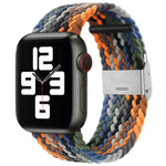Nylon Braid One Buckle Replacement Watchband For Apple Watch Series, 7 41mm / 6&SE&5&4 40mm / 3&2&1 38mm