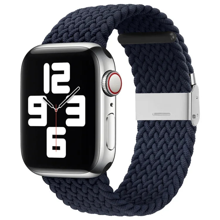 Nylon Braid One Buckle Replacement Watchband For Apple Watch Series, 7 41mm / 6&SE&5&4 40mm / 3&2&1 38mm