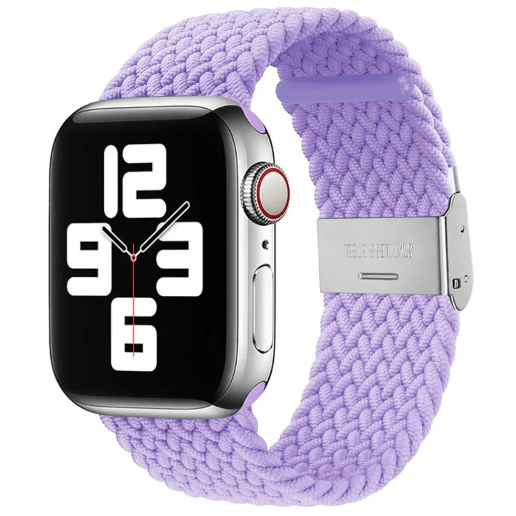 Nylon Braid One Buckle Replacement Watchband For Apple Watch Series, 7 41mm / 6&SE&5&4 40mm / 3&2&1 38mm