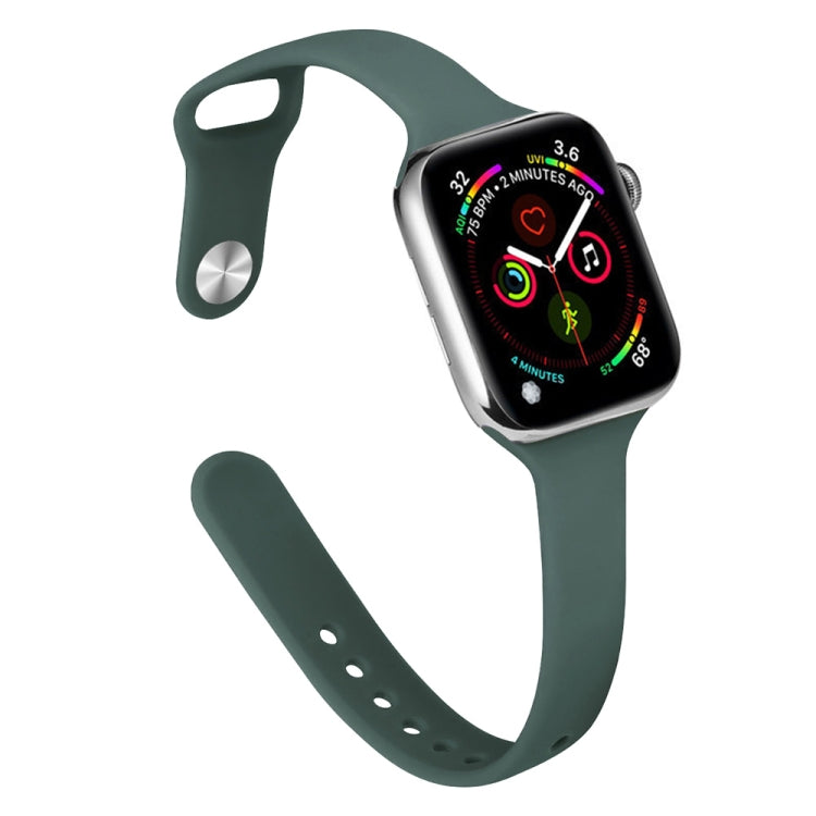 Slimming Silicone Replacement Watchband For Apple Watch Series, 7 45mm / 6&SE&5&4 44mm / 3&2&1 42mm