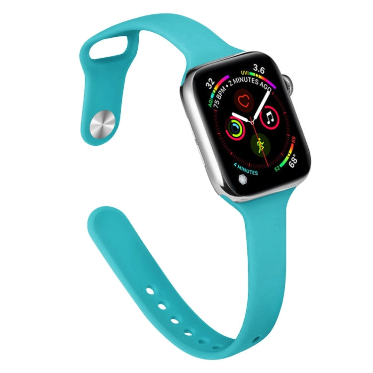 Slimming Silicone Replacement Watchband For Apple Watch Series, 7 41mm / 6&SE&5&4 40mm / 3&2&1 38mm