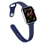 Slimming Silicone Replacement Watchband For Apple Watch Series, 7 41mm / 6&SE&5&4 40mm / 3&2&1 38mm