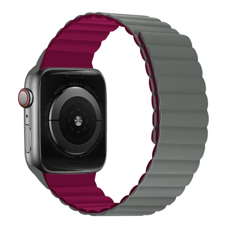 Silicone Magnetic Integrated Short Strap Watchband For Apple Watch Series, 7 41mm / 6&SE&5&4 40mm / 3&2&1 38mm, 7 45mm / 6&SE&5&4 44mm / 3&2&1 42mm
