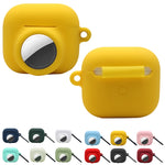 2 in 1 Shockproof Full Coverage Silicone Protective Case For AirPods 3 / AirTag 2nd Gen / AirTag 1st Gen, For AirPods 3 / AirTag