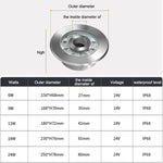 Landscape Ring LED Stainless Steel Underwater Fountain Light, 6W, 9W, 12W, 18W, 24W