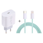 SDC-20W PD USB-C / Type-C Travel Charger + 1m 12W USB-C / Type-C to 8 Pin Data Cable Set,, EU Plug, US Plug