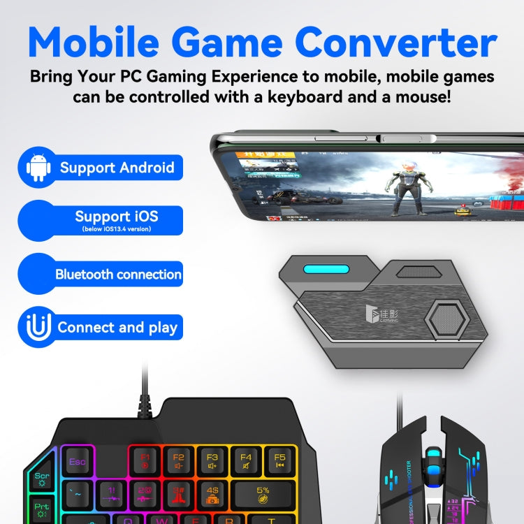 GAMWING MixSE Bluetooth 5.0 Keyboard Mouse Converter Shooting Game Auxiliary Tool, Mix SE1