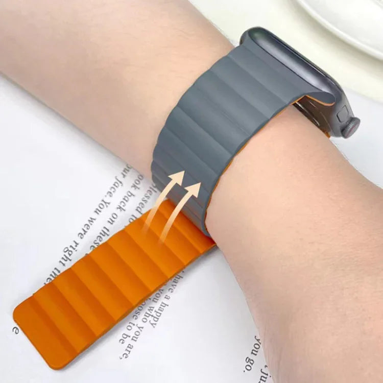 Mutural Moran Series Liquid Silicone Magnetic Strap Watchband For Apple Watch Series, 7 41mm / 6&SE&5&4 40mm / 3&2&1 38mm, 7 45mm / 6&SE&5&4 44mm / 3&2&1 42mm