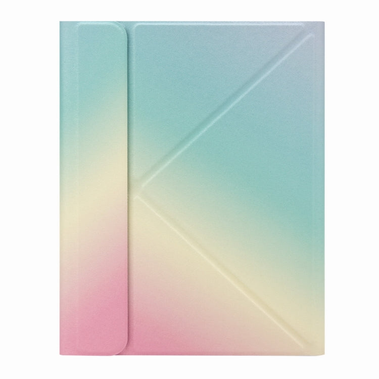 H-102S3 Tri-color Backlight Bluetooth Keyboard Leather Case with Rear Three-fold Holder, For iPad 10.2 2020 & 2019 / Pro 10.5 inch, For iPad 9.7 2018 & 2017