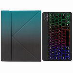 H-102S3 Tri-color Backlight Bluetooth Keyboard Leather Case with Rear Three-fold Holder, For iPad 10.2 2020 & 2019 / Pro 10.5 inch, For iPad 9.7 2018 & 2017