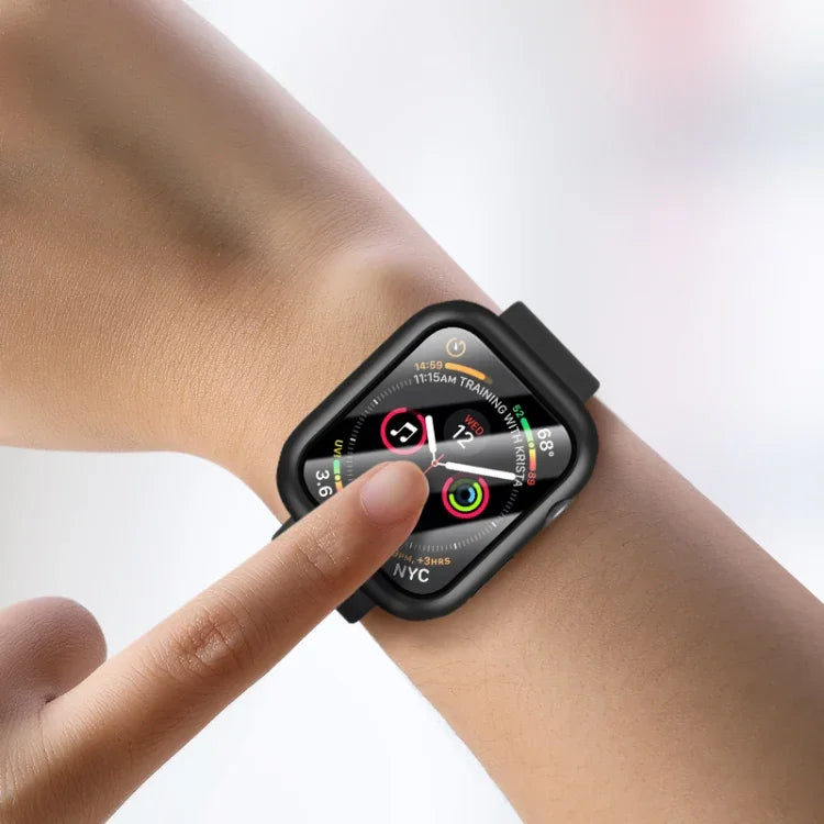 ROCK 2 in 1 PC Frame + Tempered Glass Protector Case, For Apple Watch Series 9 / 8 / 7 41mm, For Apple Watch Series 9 / 8 / 7 45mm