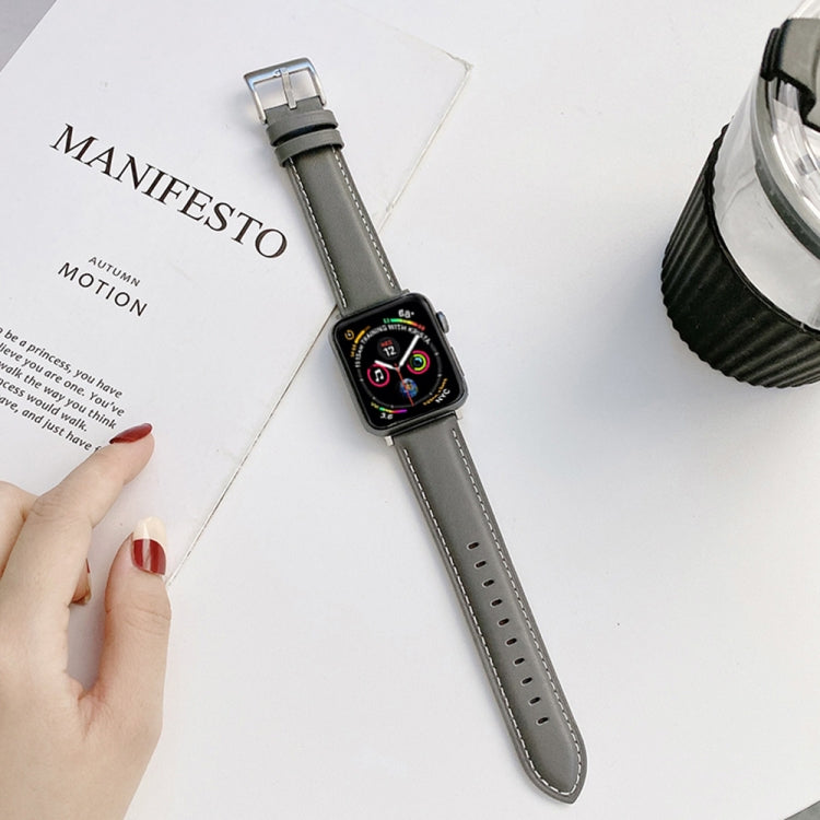 Genuine Leather Watchband For Apple Watch Series, 7 41mm / 6&SE&5&4 40mm / 3&2&1 38mm, 7 45mm / 6&SE&5&4 44mm / 3&2&1 42mm