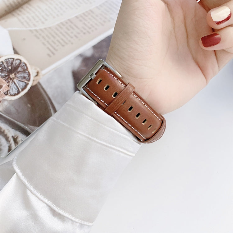 Genuine Leather Watchband For Apple Watch Series, 7 41mm / 6&SE&5&4 40mm / 3&2&1 38mm, 7 45mm / 6&SE&5&4 44mm / 3&2&1 42mm