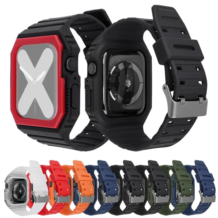 Two-color Integrated Watchband For Apple Watch Series, 7 41mm / 6&SE&5&4 40mm / 3&2&1 38mm, 7 45mm / 6&SE&5&4 44mm / 3&2&1 42mm
