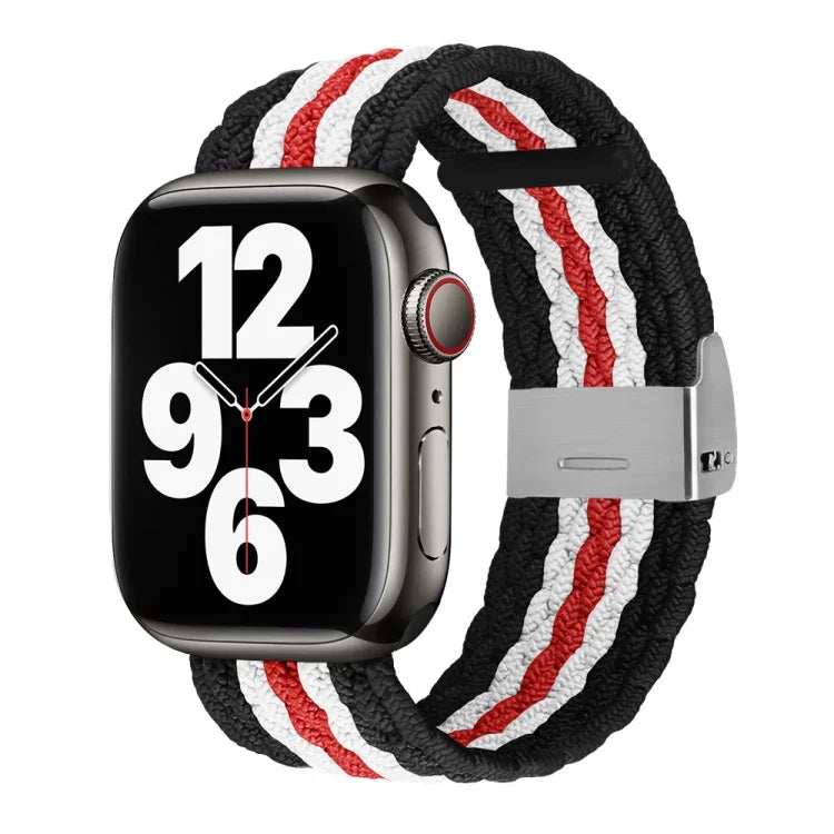 Vertical Texture Braided Watchband For Apple Watch Series, 7 41mm / 6&SE&5&4 40mm / 3&2&1 38mm, 7 45mm / 6&SE&5&4 44mm / 3&2&1 42mm