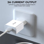 IVON AD-35 2 in 1 18W QC3.0 USB Port Travel Charger + 1m USB to Micro USB Data Cable Set,, EU Plug, US Plug