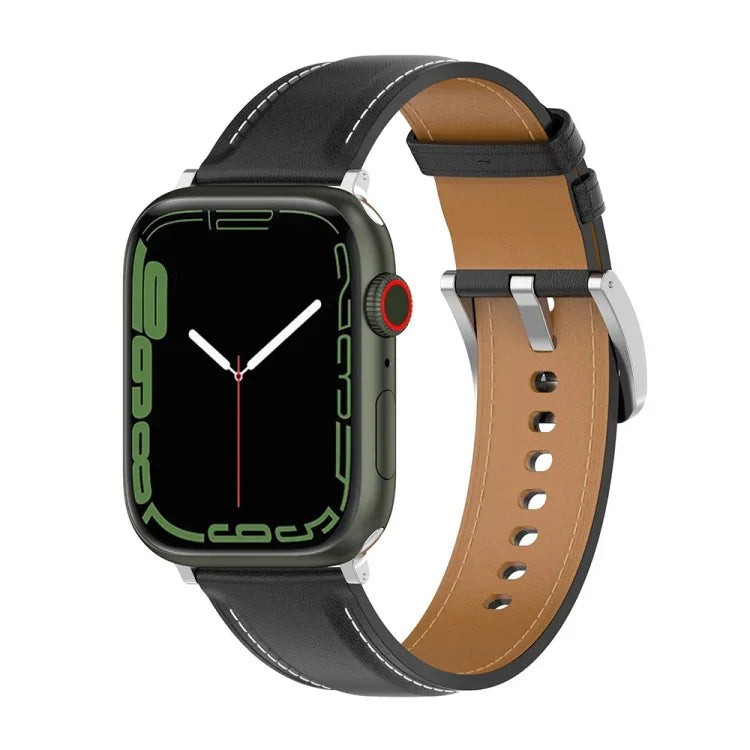 Genuine Leather Watchband, Size: Small Size For Apple Watch Series 7 41mm / 6&SE&5&4 40mm / 3&2&1 38mm, Size: Small Size For Apple Watch Series 8&7 41mm / SE 2&6&SE&5&4 40mm / 3&2&1 38mm
