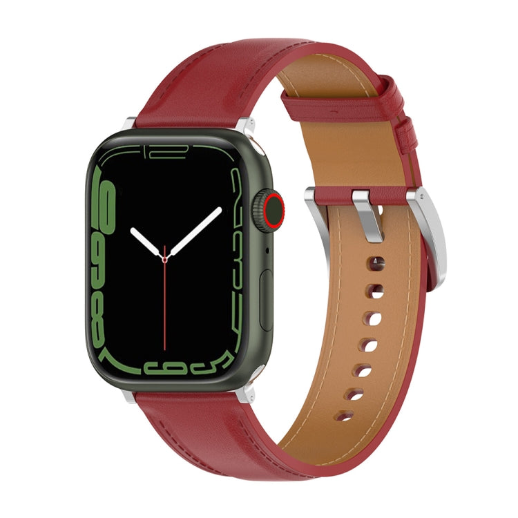 Genuine Leather Watchband, Size: Free Size For Apple Watch Series 7 45mm / 6&SE&5&4 44mm / 3&2&1 42mm, Size: Free Size For Apple Watch Ultra 49mm / Series 8&7 45mm / SE 2&6&SE&5&4 44mm / 3&2&1 42mm