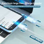 27W PD USB-C / Type-C to 8 Pin Fast Charging Braided Data Cable, Cable Length: 1m, 27W