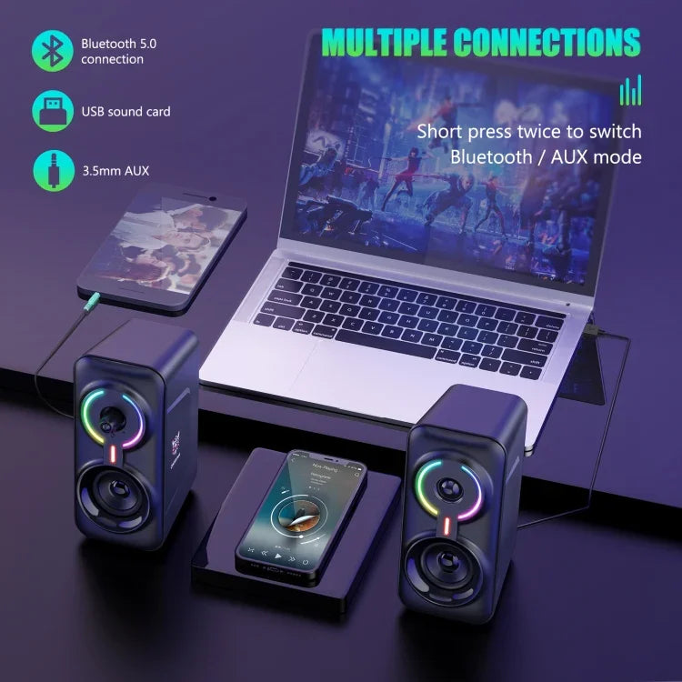 ONIKUMA L6 RGB Lighting Computer Audio with Bluetooth Function, L6