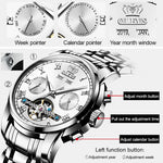 OLEVS 6607 Multi-function Men Big Flywheel Automatic Waterproof Mechanical Watch