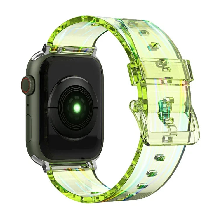 Aurora Transparent Silicone Watchband For Apple Watch Series, 7 41mm / 6&SE&5&4 40mm / 3&2&1 38mm, 7 45mm / 6&SE&5&4 44mm / 3&2&1 42mm